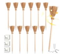mizikuu lápices de escoba, 12 piezas Lapiceros de madera Escoba multifuncional lápices escobas mágicas para cumpleaños mágicos, Halloween, premios escolares, decoraciones para fiestas de disfraces