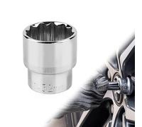 mizikuu Llave de vaso de 12 cantos,Conector 1/2 de 34 mm de aleación de cromo vanadio de acero dentado Tuerca,Adecuado para la reparación de automóviles