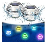 mizikuu Luces Piscina Flotantes, 2 Piezas Luces LED Piscina Luces Subacuáticas Luces solares flotantes RGB Iluminación Impermeable para Jardín Patio Estanque