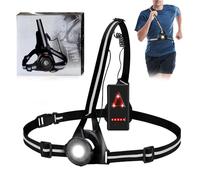 mizikuu Luz de Carrera Recargable por USB, 2000mAh Luces Running para Correr por la Noche 3 Modos 350 Lúmenes Luz Led Frontal Correr Ajustable en 90° Lámpara de Pecho con Tirantes Reflectantes