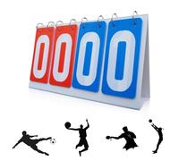 mizikuu Marcador de Puntuación de 4 Dígitos, Marcador de Puntaje Plegable Puntuación Flip Multifunción Manual Impermeable para Voleibol Baloncesto Tenis de Mesa Multideportes Competición Deportiva