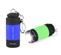 mizikuu Mini Linterna LED, 2 piezas Linterna Niño Portátiles de Premium Ligero y Duradero Impermeable Linterna con Cordón Multi Colores Mini Linterna Llavero para Ciclismo, Camping, Montañismo