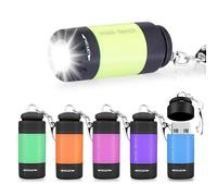mizikuu Mini Linterna LED, 6 piezas Linterna Niño Portátiles de Premium Ligero y Duradero Impermeable Linterna con Cordón Multi Colores Mini Linterna Llavero para Ciclismo, Camping, Montañismo