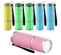 mizikuu Mini Linterna LED, Linterna Infantil ahorro de energía Impermeable Aluminio Linterna Práctica Portáti Multi Colores 3 Baterías Ciclismo Camping Montañismo Linternas Recubiertas de Gom