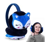 mizikuu Orejeras de Invierno para Niños, Orejeras de de Peluche Suave Con Diseño De Animales De Dibujos Animados Para Actividades Aire Libre En Invierno Correr Esquiar Senderismo, Azul Oscuro