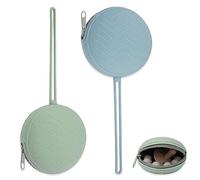 mizikuu Portachupete Bebe de Silicona, 2 Piezas Guarda Chupetes Bebe Sin BPA Fácil de Cargar y Limpiar Funda Chupetes Bebe Para Bebé Bolsa Cambiador Cochecito,Viaje,Casa, Azul y Verde