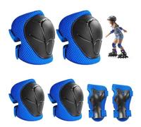 mizikuu Protecciones Patines Set, 6 Piezas Protecciones Skate y Patines Niño Infantil Consta de Rodilleras Coderas y Muñequeras para Bicicleta Monopatín para Niños Edad 3 a 8 años, Azul