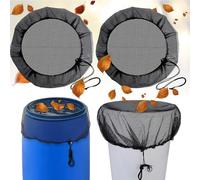 mizikuu Red para Barril de Lluvia, 2 Piezas Red Protectora para Barril de Lluvia 93 cm Red para Depósito de Agua de Lluvia con Cuerda de Tracción Malla para Mosquitos, Hojas y Animales pequeño
