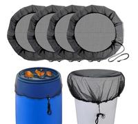 mizikuu Red para Barril de Lluvia, 4 Piezas Red Protectora para Barril de Lluvia 93 cm Red para Depósito de Agua de Lluvia con Cuerda de Tracción Malla para Mosquitos, Hojas y Animales pequeño