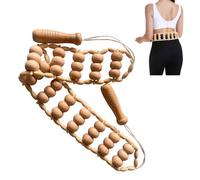 mizikuu Rodillo de masaje para espalda con mango, masajeador de madera, anticelulitis, masajeador de espalda, maderoterapia, rodillo para fascia con mango, rodillo de masaje para cuello, piernas