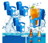 mizikuu Soporte para bebidas para piscina, 4 unidades, soporte para vasos de agua, soporte para bebidas, soporte para bebidas, accesorio para piscina, fiesta, parque acuático, playa, fiesta temática
