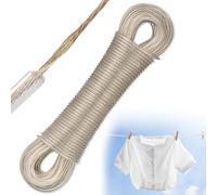 mizikuu Tendedero, 50 m, extra fuerte, con núcleo de acero, capacidad de carga de 120 kg, robusta y resistente, resistente al desgarro y a la corrosión, cuerda de lavandería para el hogar, jardín y