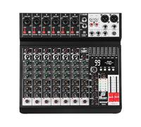 MIZISNR Mezclador de audio de 8 canales, mezclador de sonido profesional, mezclador de DJ con 99 DSP, ecualizador de 7 bandas, USB, Bluetooth, alimentación fantasma de 48 V y función PAD para
