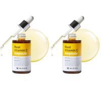 [Mizon] Suero facial de Vitamina C, Vitamina C pura, sin adición de agua, 10 Ingredientes, Tratamiento de Corrección de tono, Nutrición, Humectante Facial (Real Vitamin C Ampoule) (Paquete de 2)