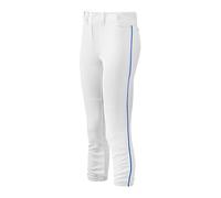 Mizuno Belted Piped Pant Pantalón Ribeteado con cinturón para Mujer M Blanco-Royal