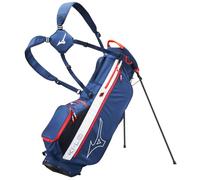 Mizuno Bolsa de golf K1-LO para hombre, con doble correa, separadora de 5 vías, color azul marino/rojo, talla única