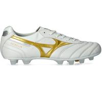 Mizuno - Bota de fútbol Morelia II Japan FG, Unisex, White-Football Gold-Galaxy Silver, 9 UK