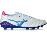 Mizuno - Bota de fútbol Morelia Neo IV Beta Made In Japan FG, Unisex, White/Tanager Turquoise/Pink Tetra, 9 UK