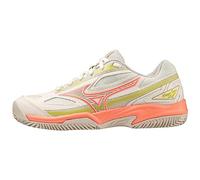 Mizuno Break Shot 4 CC, Tenis Mujer, Snwwht Neonflm Ggray, 40 EU
