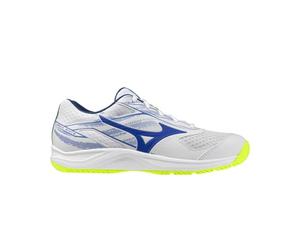 Mizuno BREAK SHOT 5 AC - Zapatos unisex para adultos, Blanco/azul deslumbrante/amarillo rayo, 43 EU
