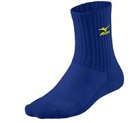Mizuno - Calcetines de voleibol de largura media, unisex, color azul y amarillo fluorescente, Large