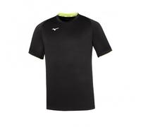 Mizuno Camiseta Hombre Core Manga Corta 09 Negro/Amarillo Flúor Ligera