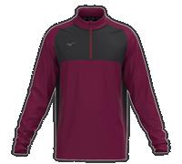 Mizuno Contrast 1/4 Zip Burgundy Hombre Talla L