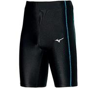 Mizuno Core Mid Tight Mallas, Hombre, Black/Algiers Blue, S