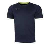 Mizuno Core Short Sleeve tee para Hombre Color Navy/Yellow Fluo Talla L