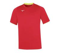 Mizuno Core Short Sleeve tee para Hombre Color Red/Yellow Fluo Talla S