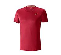 Mizuno Core Short Sleeve tee para Hombre Color Red/Yellow Fluo Talla XL