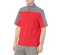 Mizuno Men's Comp Short Sleeve Batting Jacket Chaqueta de bateo de Manga Corta para Hombre, Rojo y Gris, M