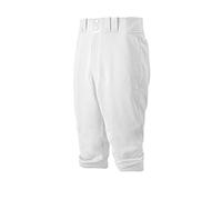 Mizuno Pantalón de béisbol Corto Premier para Hombre Adulto, Ajuste por Debajo de la Rodilla (Blanco, Grande)