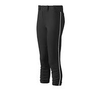 Mizuno Ribeteado Mujer Pantalón con cinturón M, Blanco y Negro