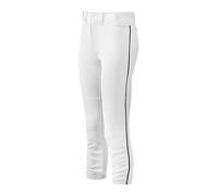 Mizuno Seleccione de la Mujer Belted Piped Pant, Pantalones, Mujer, Color Blanco/Negro, tamaño XS