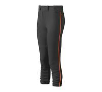 Mizuno Seleccione de la Mujer Belted Piped Pant, Pantalones, Mujer, Color Negro/Naranja, tamaño Small