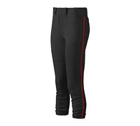 Mizuno Seleccione de la Mujer Belted Piped Pant, Pantalones, Mujer, Color Negro/Rojo, tamaño Small