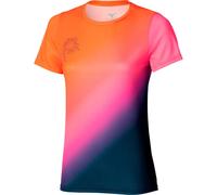 MIZUNO Summer Pack Qd Tee W - Mujer - Narnaja / Azul / Rosa - talla S- modelo 2025