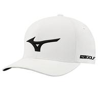 Mizuno Tour Delta - Gorro Ajustado, Color Blanco y Negro, tamaño pequeño/Mediano