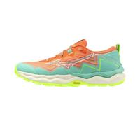 Mizuno WAVE DAICHI 9 Zapatillas de correr Fresh Salmon/Blanco/Sharp Verde Mujer Talla 38,5
