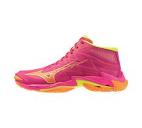 Mizuno WAVE LIGHTNING ELITE MID Zapatillas de volleyball Rosa Tetra/Fortune Amarillo/Light Naranja Mujer/Hombreo Talla 44,5