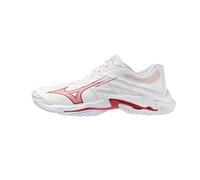 Mizuno Wave Lightning Elite Zapatillas de voleibol, blanco y rojo, amortiguación ligera ENERZY NXT, Color blanco., 37 EU