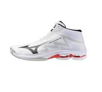 Mizuno Wave Lightning Pro Mid - Zapatillas de voleibol Mid-Top, color blanco, negro y rojo, amortiguación ligera con entresuela PoWnCe, Color blanco., 37 EU