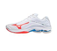 Mizuno Wave Lightning Z6, Zapatillas Unisex Adulto, White/Ignitionred/Fblue, 44.5 EU