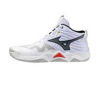 Mizuno Wave Momentum Elite Mid, Zapatillas de voleibol, blanco/negro, amortiguación Enerzy, estabilidad avanzada, Color blanco., 42 EU