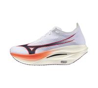 Mizuno Wave Rebellion Pro 3 - Tenis de correr unisex para adultos, Blanco-azul barítono, 12 Wide Women/10.5 Men