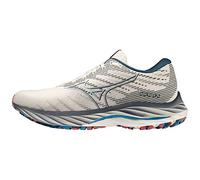 Mizuno Wave Rider 26, Zapatillas de Trail Running Mujer, Snow White/Silver/IbizaBlue, 39 EU