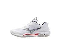 Mizuno WAVE STEALTH 6 Zapatillas de balonmano Blanco/Negro/Fiery Rojo Mujer/Hombreo Talla 43