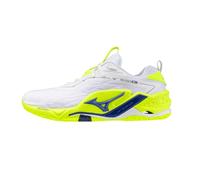 Mizuno Wave Stealth Neo 2, zapatillas de balonmano, tecnología ENERZY NXT, parte superior de malla gofrada, suela Wave, Color blanco., 44 EU