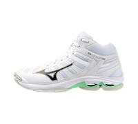 Mizuno WAVE VOLTAGE 2 MID Zapatillas de volleyball Blanco/Negro/Frozen Emerald Mujer/Hombreo Talla 45
